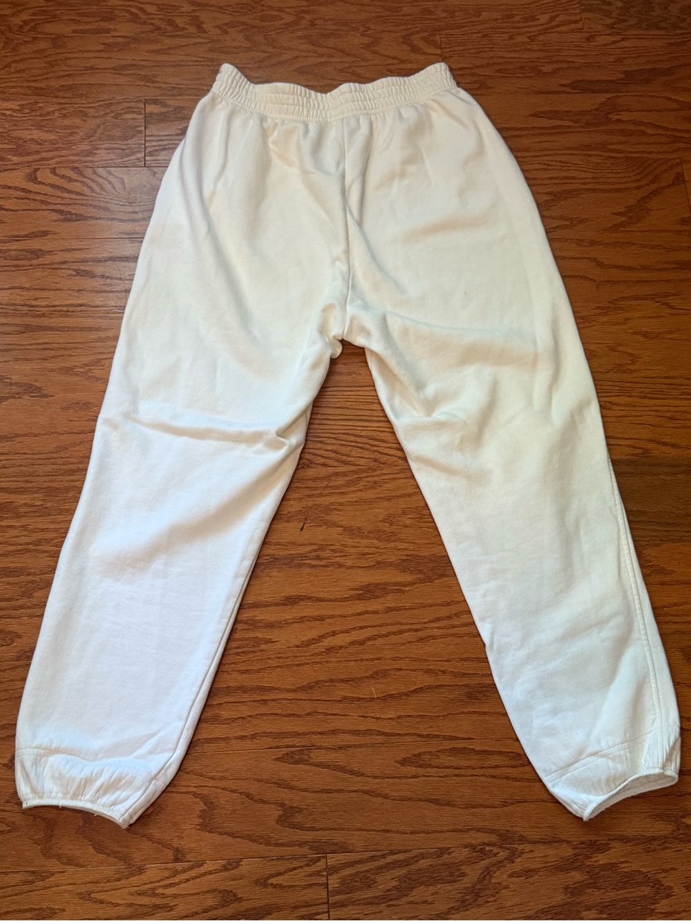 CALIA Women's Soft Scuba White Brushed Fleece Cinch Jogger Sz M EUC